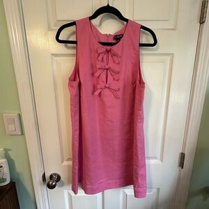 J. Crew Pink Sleeveless Bow-Detail A-Line Dress